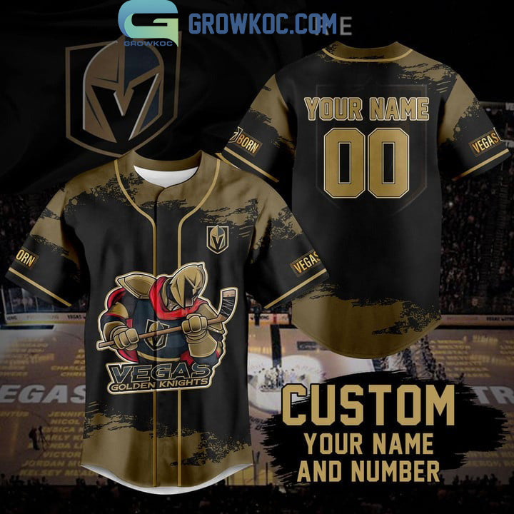 Vegas Golden Knights Custom Personalized Black Design Baseball Jersey baseball jersey product view 1