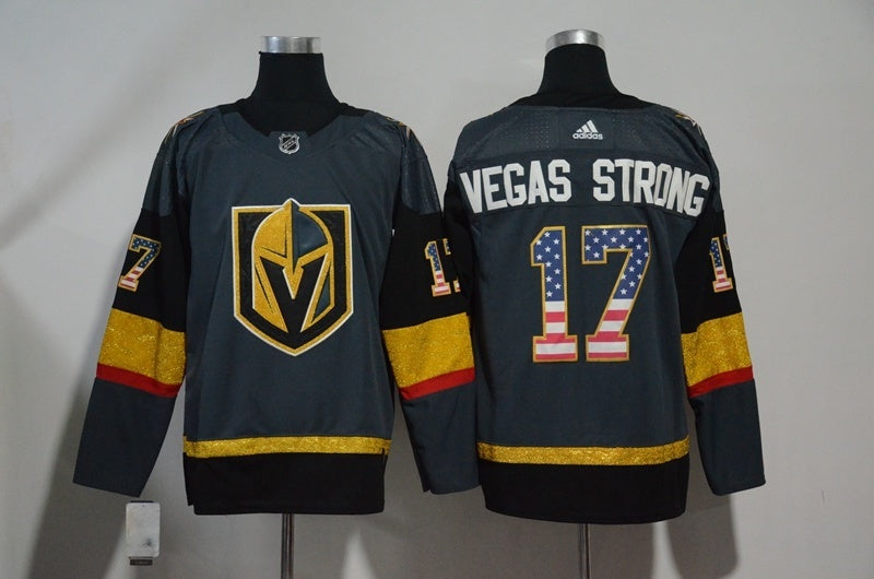 Vegas Golden Knights 17 Vegas Strong Hockey Jersey hockey jersey product view 1