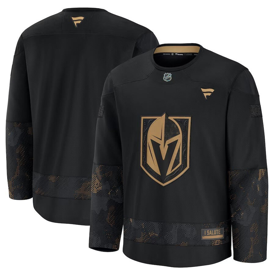 Vegas Golden Knights 2024 Military Appreciation Practice Jersey - Black Hockey Jersey hockey jersey product view 1