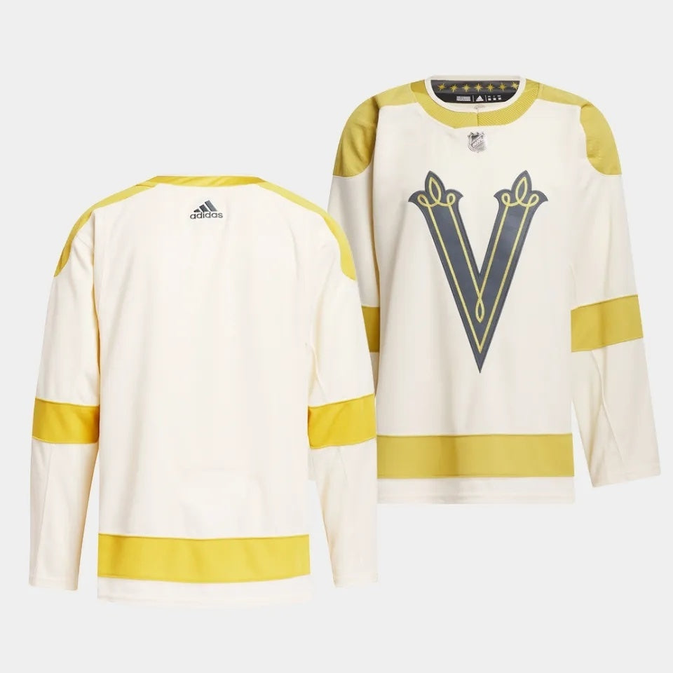 Vegas Golden Knights 2024 NHL Winter Classic Jersey - Cream Style 2 Hockey Jersey hockey jersey product view 1