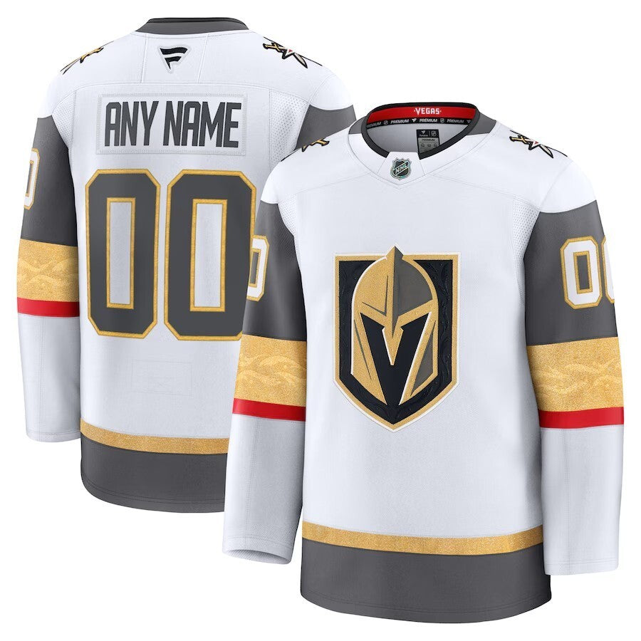 Vegas Golden Knights Fanatics Away Premium Custom Jersey - White Hockey Jersey hockey jersey product view 1
