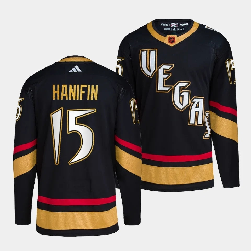 Vegas Golden Knights #15 Noah Hanifin Reverse Retro 2.0 Black Hockey Jersey hockey jersey product view 1