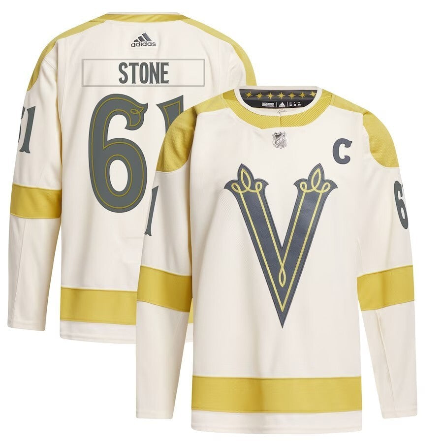 Vegas Golden Knights #61 Mark Stone 2024 NHL Winter Classic Primegreen Authentic Player Jersey - Cream hockey jersey product view 1