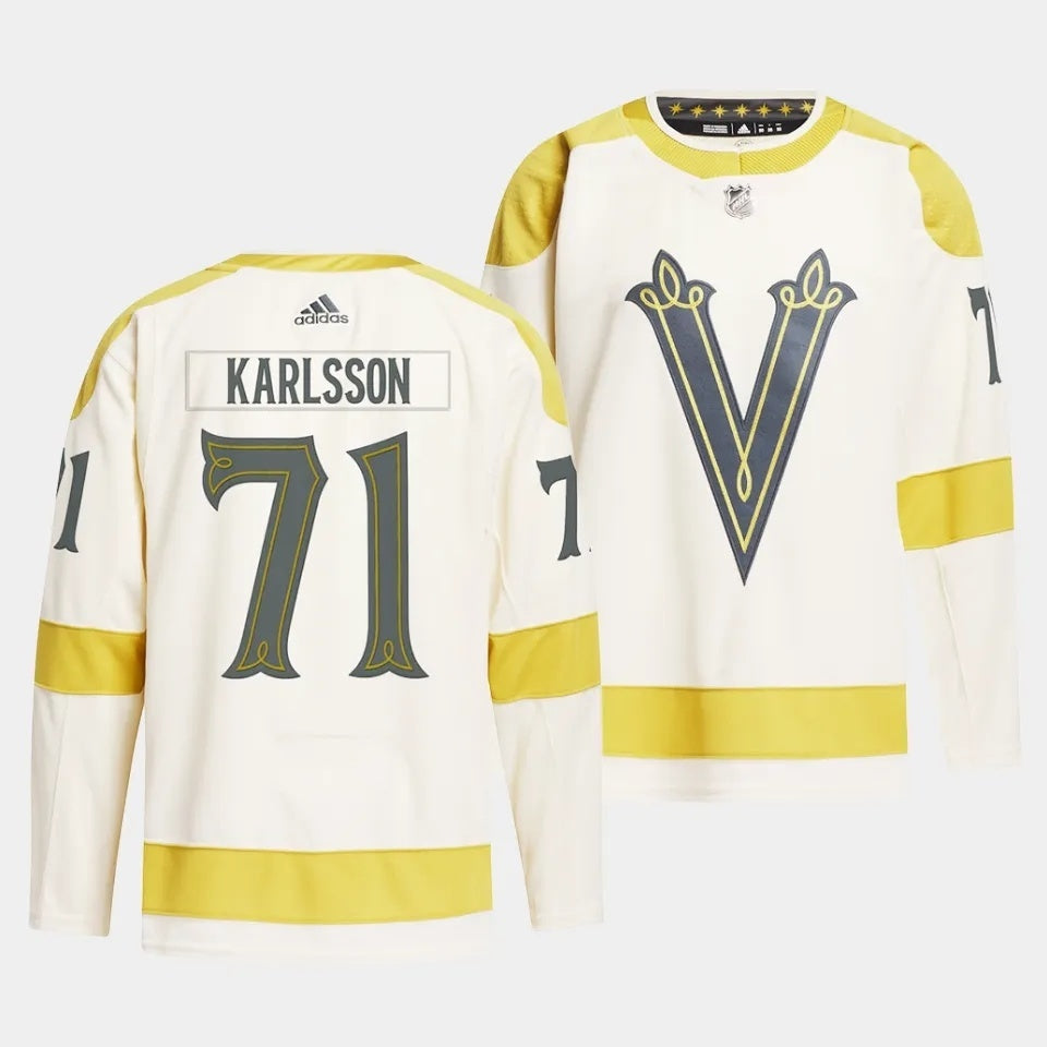 Vegas Golden Knights #71 William Karlsson 2024 NHL Winter Classic Jersey - Cream Hockey Jersey hockey jersey product view 1