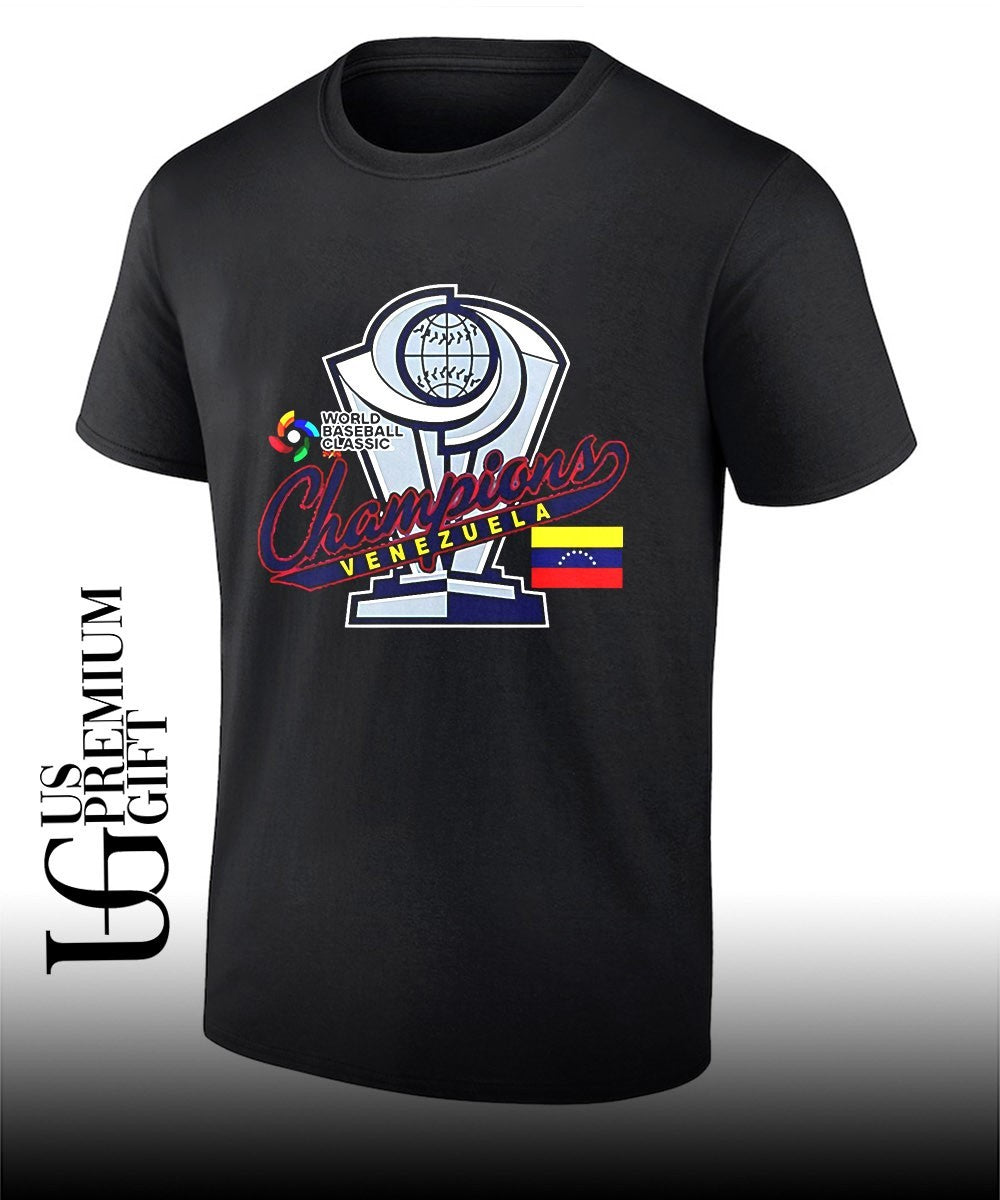 Venezuela Wins World Baseball Classic Champions 2026 trophy shirt Unisex T-shirt, Sweatshirt, Hoodie, Long Sleeve Tee - T-Shirt, Sweatshirt, Hoodie