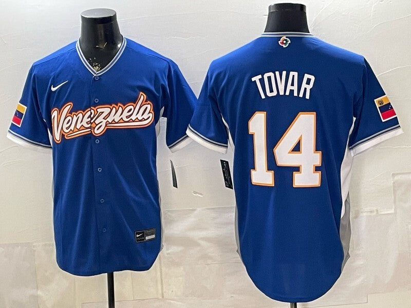 Venezuela Baseball #14 Tovar White 2026 World Baseball Classic 26 World Cup_1 Soccer Jersey baseball jersey product view 1