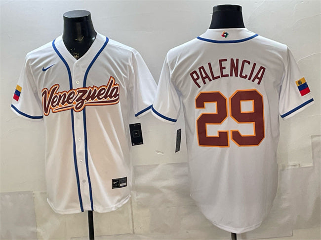 Venezuela Baseball #29 Daniel Palencia White 2026 World Baseball Classic Home Basketball Jersey baseball jersey product view 1