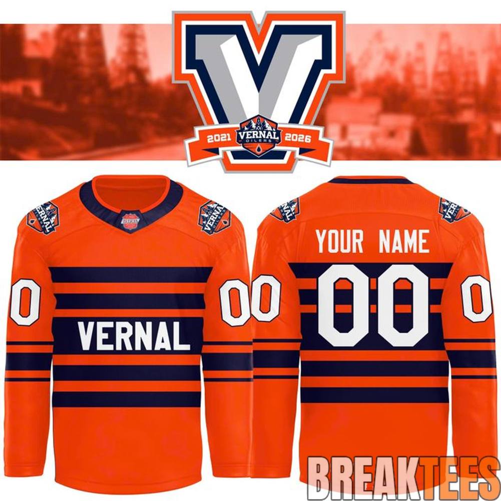 Vernal Oilers Orange Hockey Jersey hockey jersey product view 1