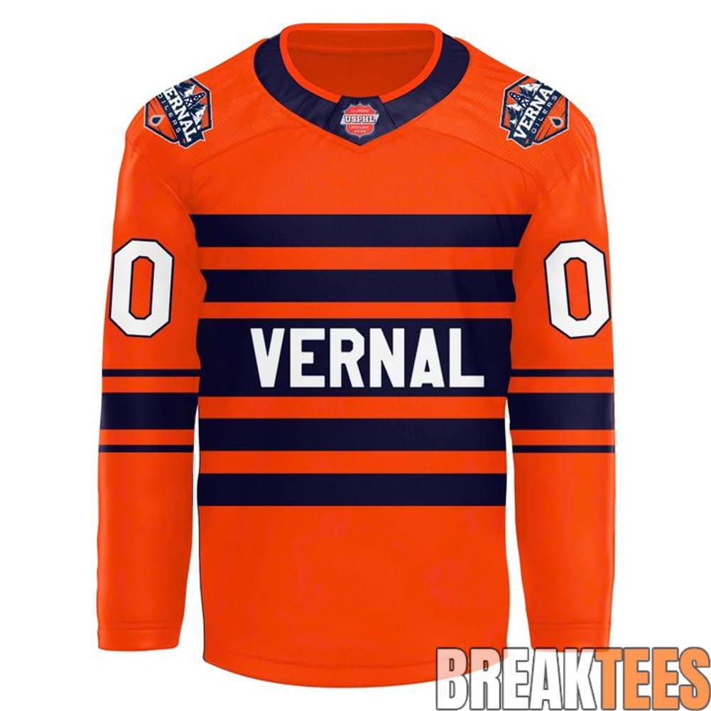 Vernal Oilers Orange Hockey Jersey hockey jersey product view 2