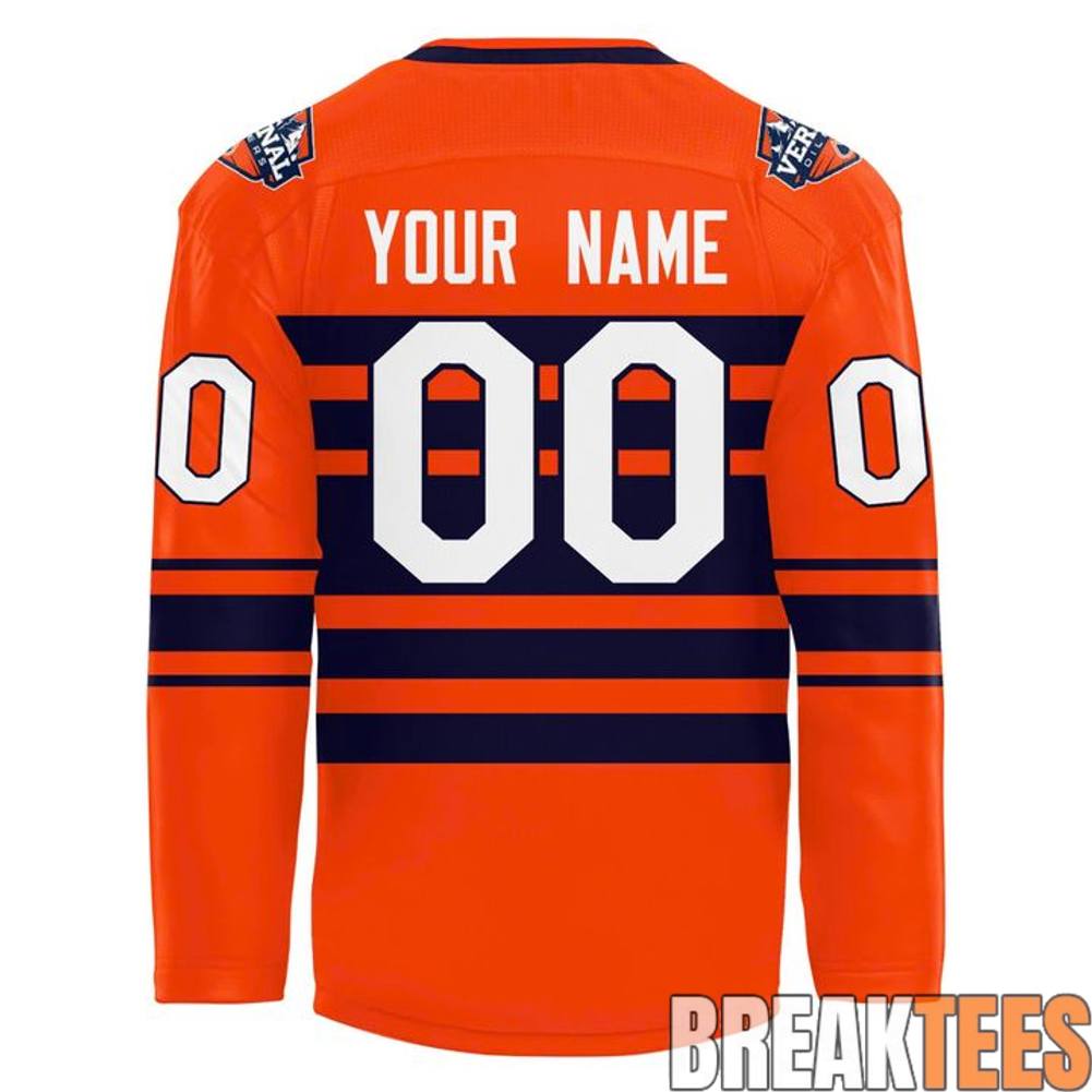 Vernal Oilers Orange Hockey Jersey hockey jersey product view 3