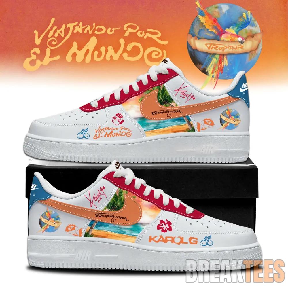 Viajando Por El Mundo Tropitour 2026 Limited Edition Air Force 1 Shoes Unisex T-shirt, Sweatshirt, Hoodie, Long Sleeve Tee - T-Shirt, Sweatshirt, Hoodie