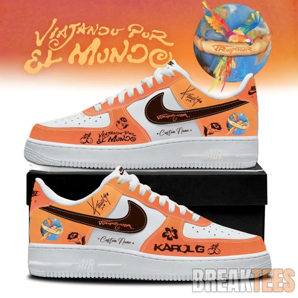 Viajando Por El Mundo Tropitour 2026 Limited Edition Custom Air Force 1 Shoes Unisex T-shirt, Sweatshirt, Hoodie, Long Sleeve Tee - T-Shirt, Sweatshirt, Hoodie