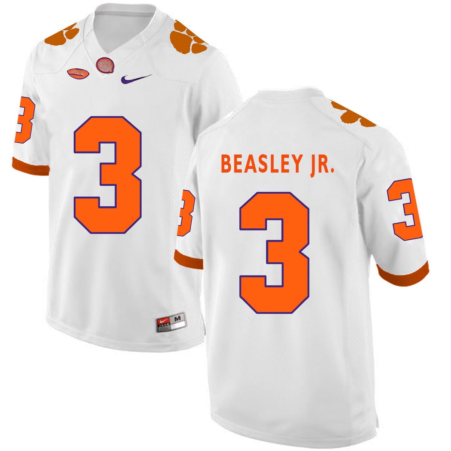 Vic Beasley Jr.3 White College Football Jersey football jersey product view 1