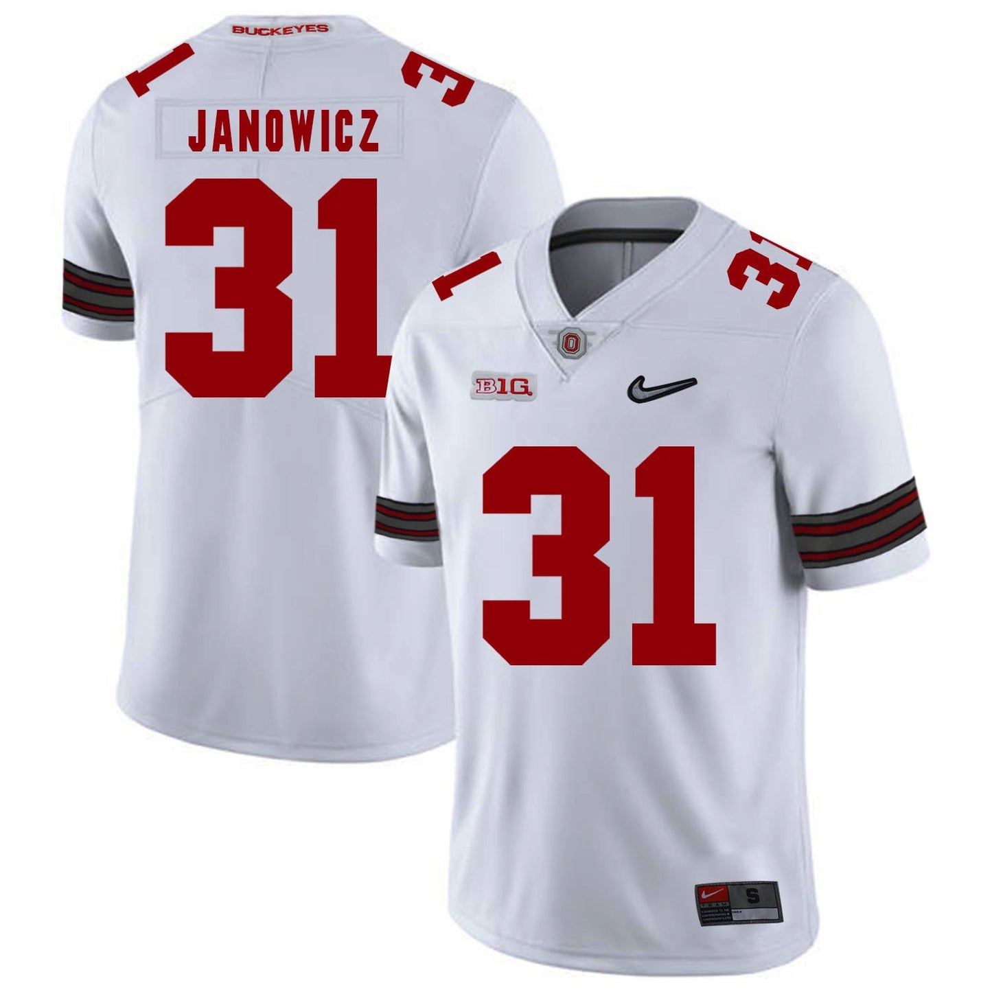 Vic Janowicz 31 Diamond White College Football Jersey football jersey product view 1