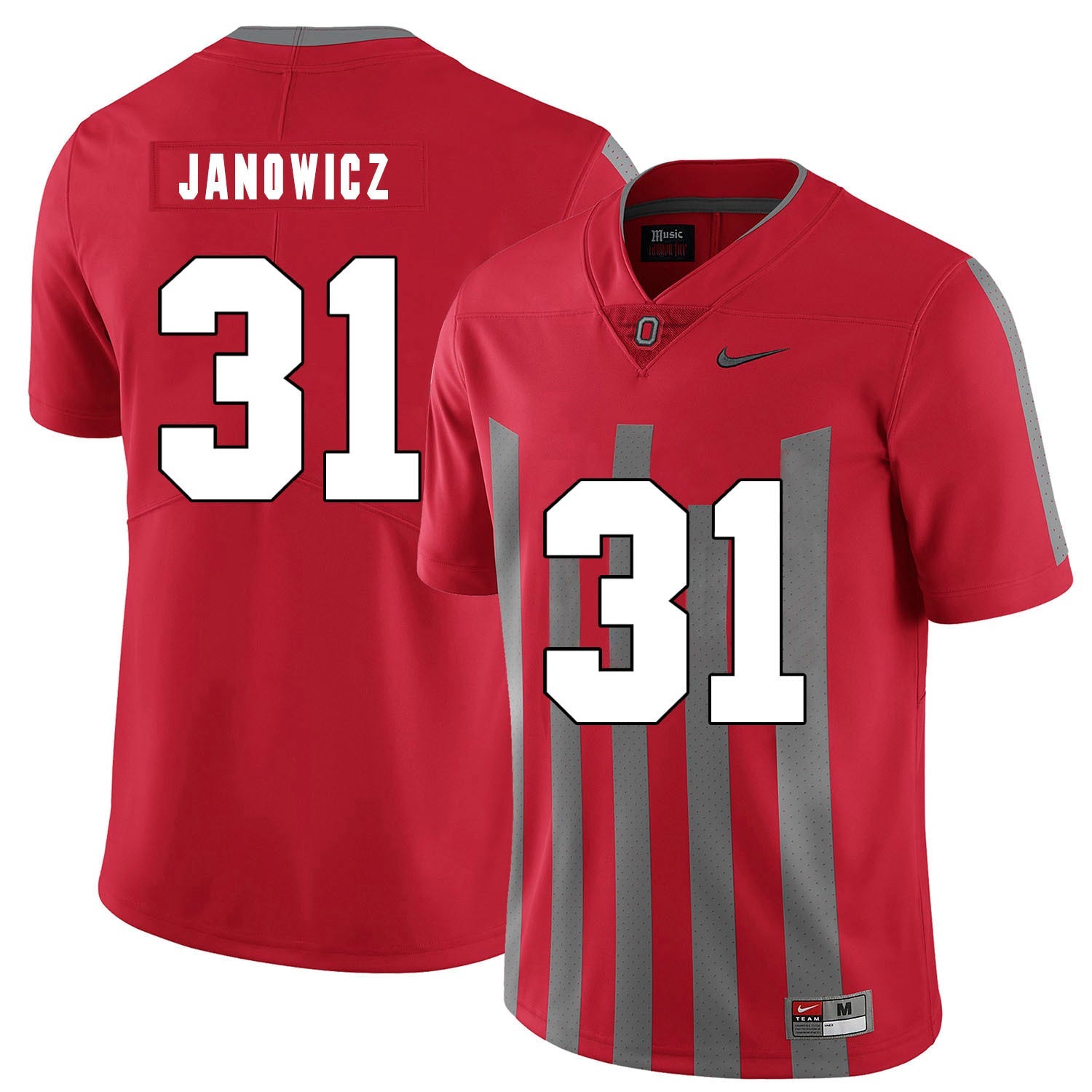 Vic Janowicz 31 Elite Red College Football Jersey football jersey product view 1
