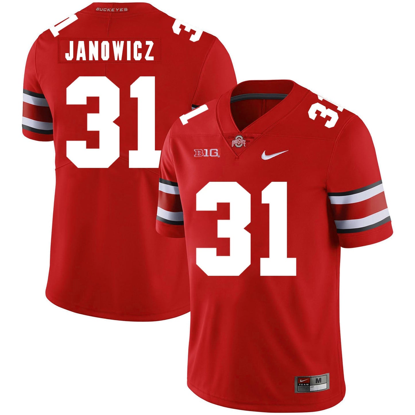 Vic Janowicz 31 Red College Football Jersey football jersey product view 1