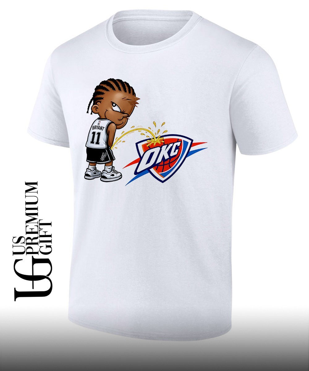 Victor Wembanyama San Antonio Spurs peeing on Oklahoma City Thunder logo shirt Unisex T-shirt, Sweatshirt, Hoodie, Long Sleeve Tee - T-Shirt, Sweatshirt, Hoodie