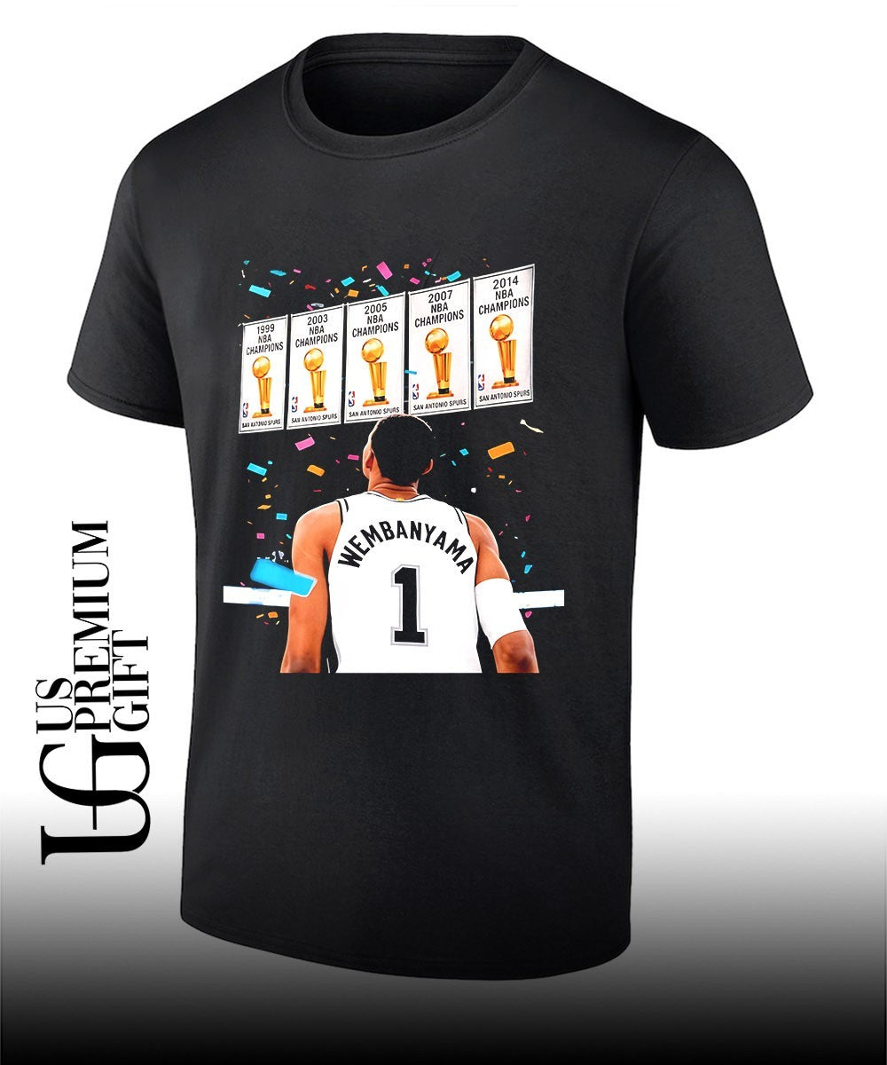 Victor Wembanyama Spurs 5-Times NBA Champions Player Of The Year 2026 shirt Unisex T-shirt, Sweatshirt, Hoodie, Long Sleeve Tee - T-Shirt, Sweatshirt, Hoodie