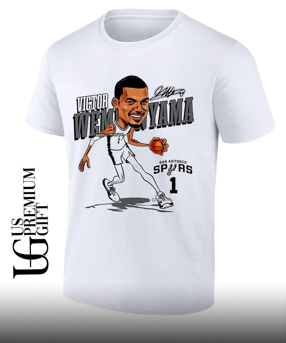 Victor Wembanyama player San Antonio Spurs basketball 2026 NBA signature caricature shirt Unisex T-shirt, Sweatshirt, Hoodie, Long Sleeve Tee - T-Shirt, Sweatshirt, Hoodie
