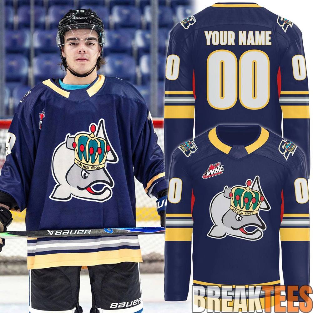 Victoria Royals Salmon Kings Replica Custom Hockey Jersey hockey jersey product view 1