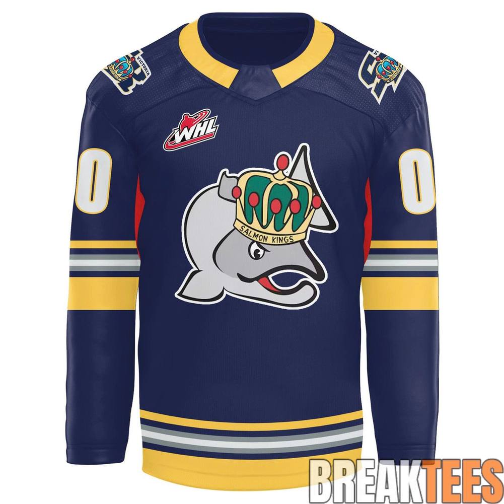 Victoria Royals Salmon Kings Replica Custom Hockey Jersey hockey jersey product view 2