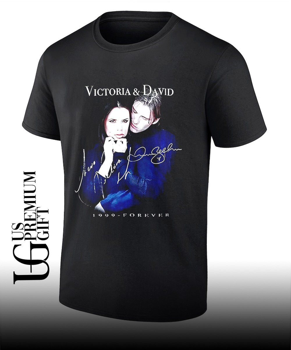 Victoria and David Beckham 1999 Forever signature shirt Unisex T-shirt, Sweatshirt, Hoodie, Long Sleeve Tee - T-Shirt, Sweatshirt, Hoodie