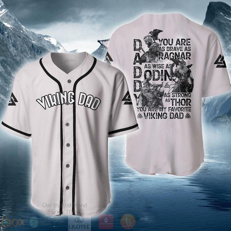 FASHION Viking Dad You Are As Brave As Ragnar Baseball Jerseys Botton Shirt baseball jersey product view 1