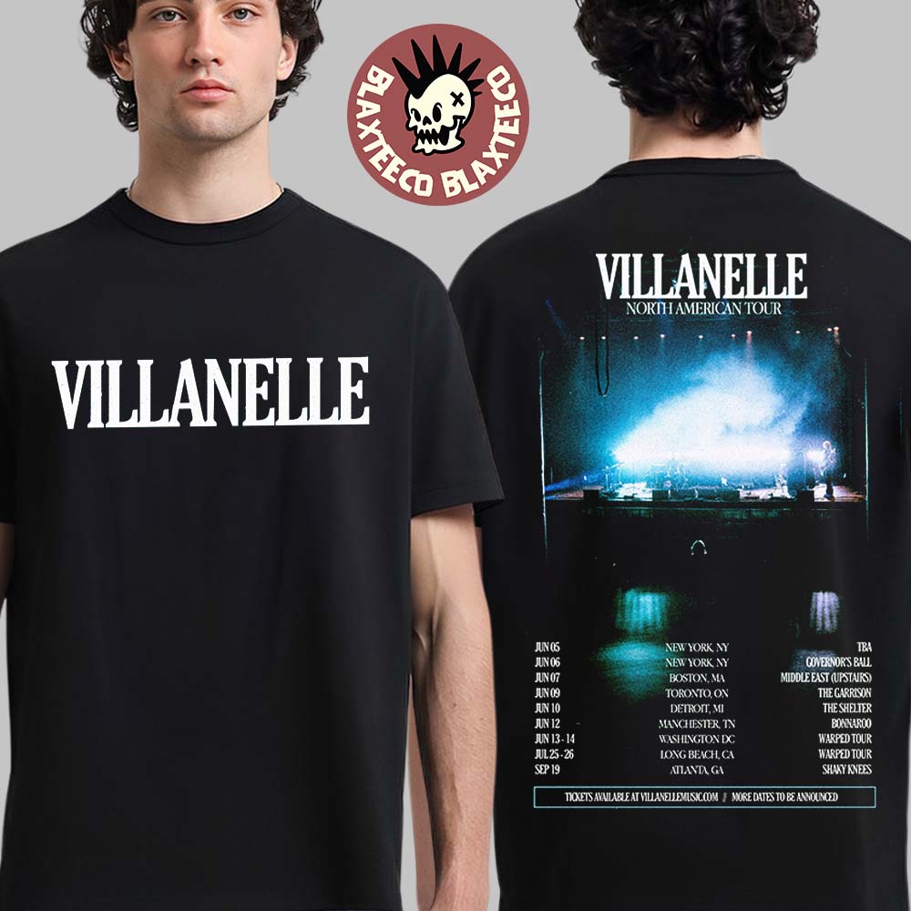 Villanelle North American Tour 2026 City Dates Two Sided T-Shirt Unisex T-shirt, Sweatshirt, Hoodie, Long Sleeve Tee - T-Shirt, Sweatshirt, Hoodie
