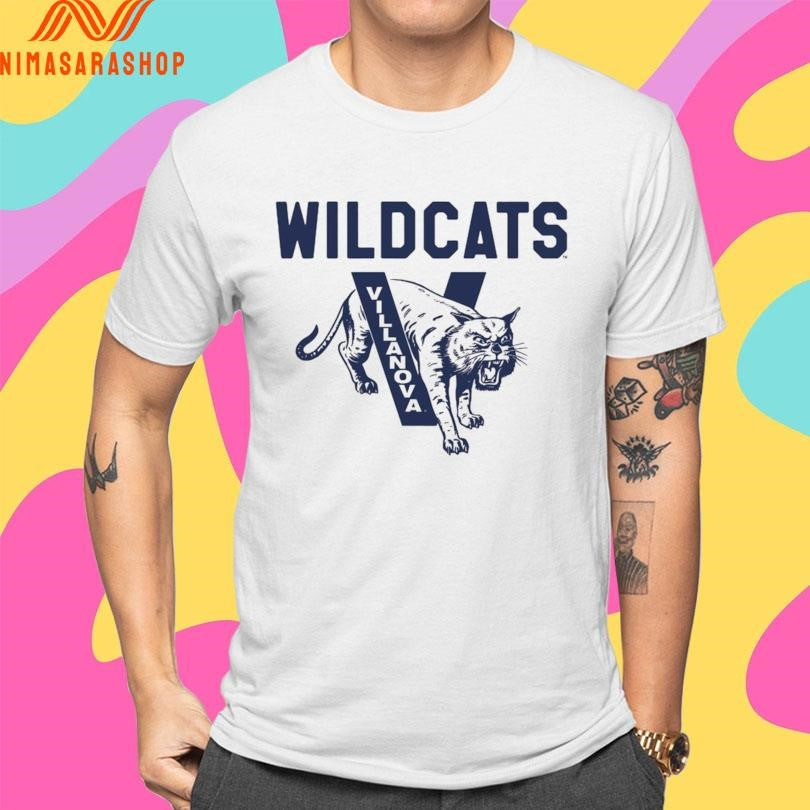 Villanova Wildcats Basketball Retro Mascot - Adult & Kids T-Shirts, Sweatshirts & Hoodies apparel design preview 4