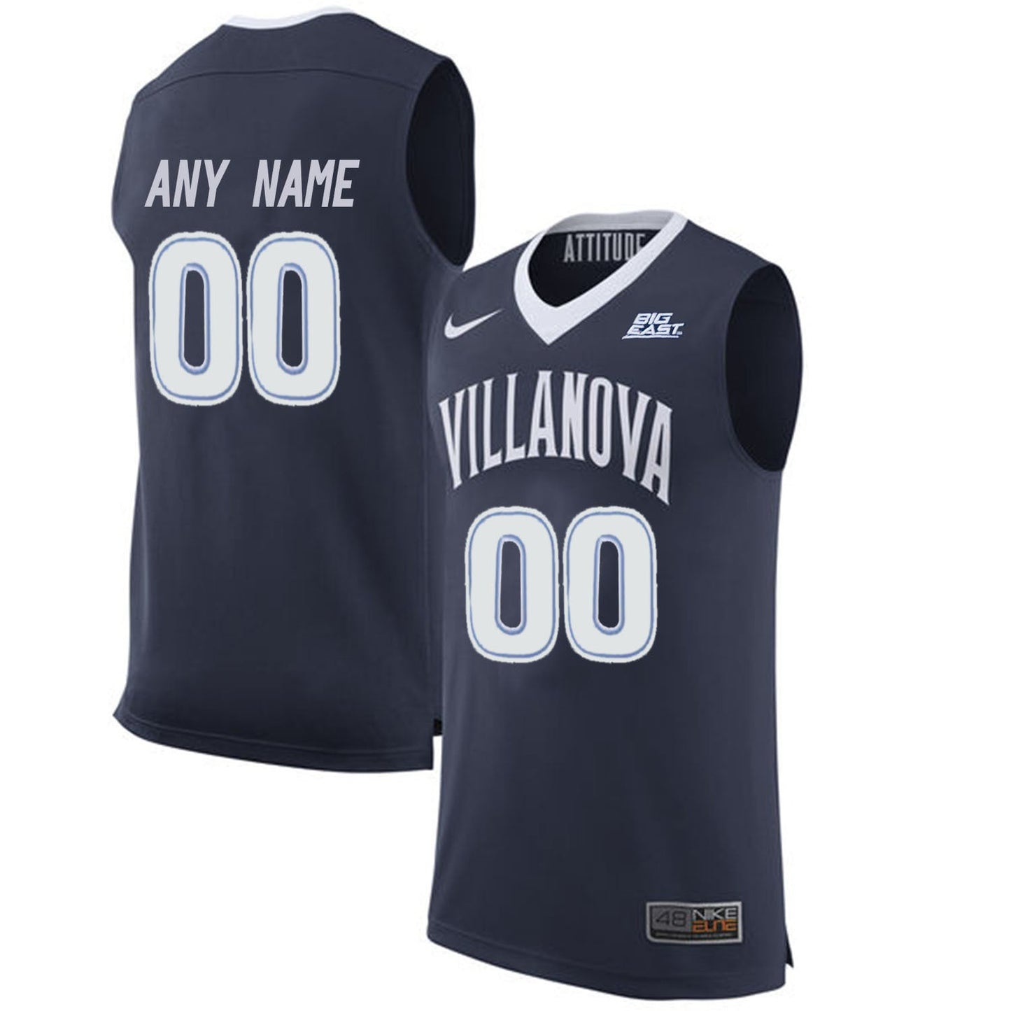 Villanova Wildcats Any Name 00 Navy College Football Jersey football jersey product view 1