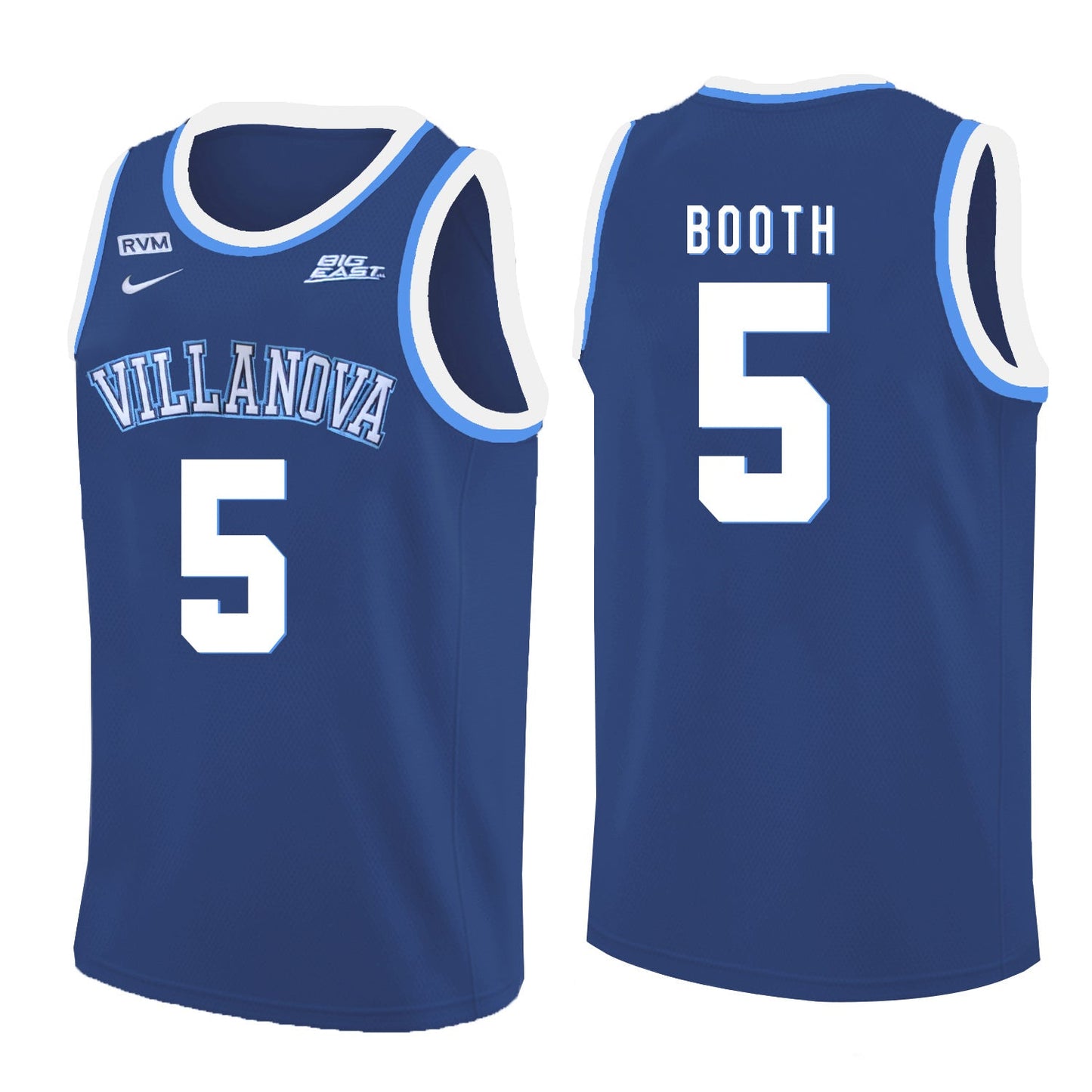 Villanova Wildcats Booth 5 Crew Neck Navy College Football Jersey football jersey product view 1
