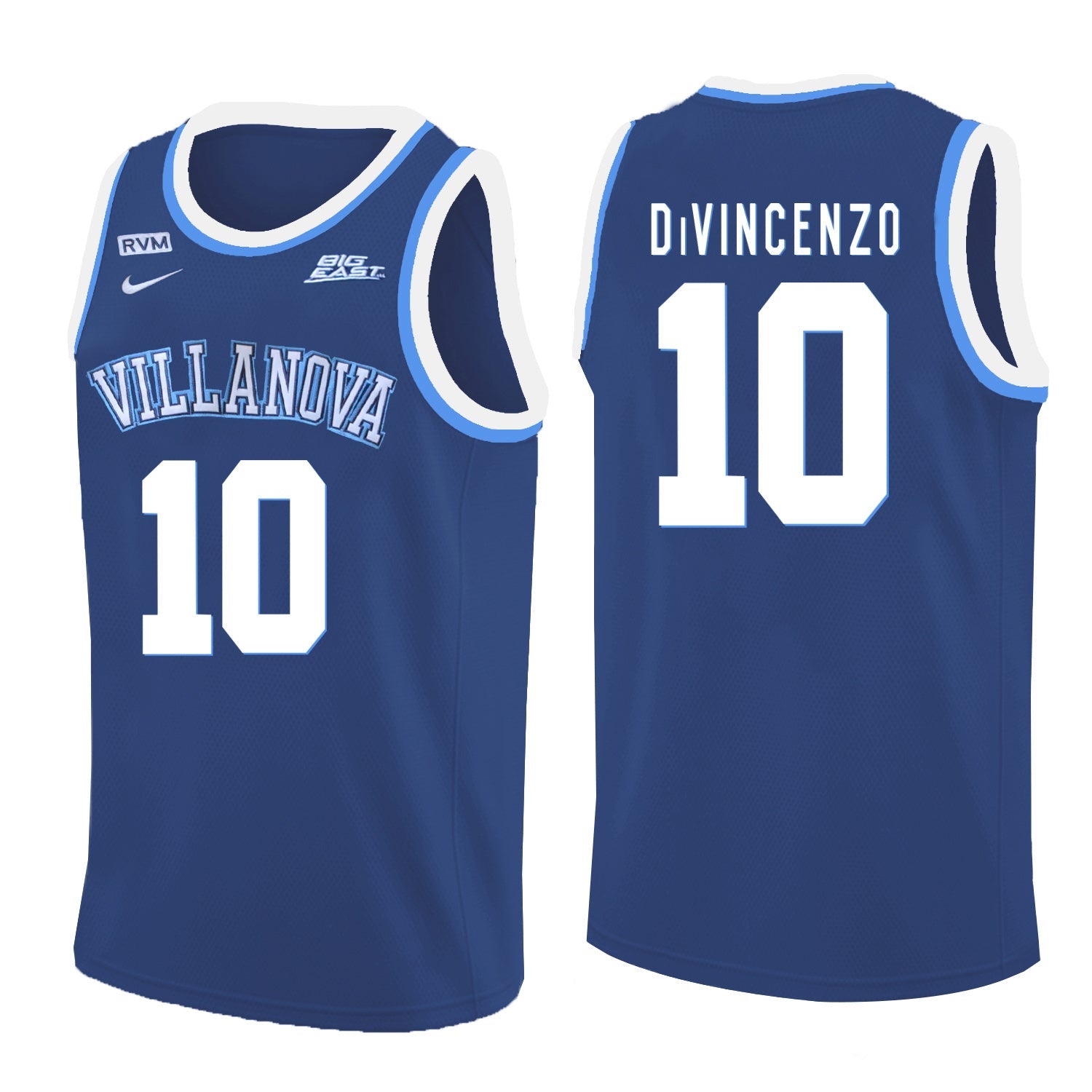 Villanova Wildcats DiVincenzo 10 Crew Neck Navy College Football Jersey football jersey product view 1