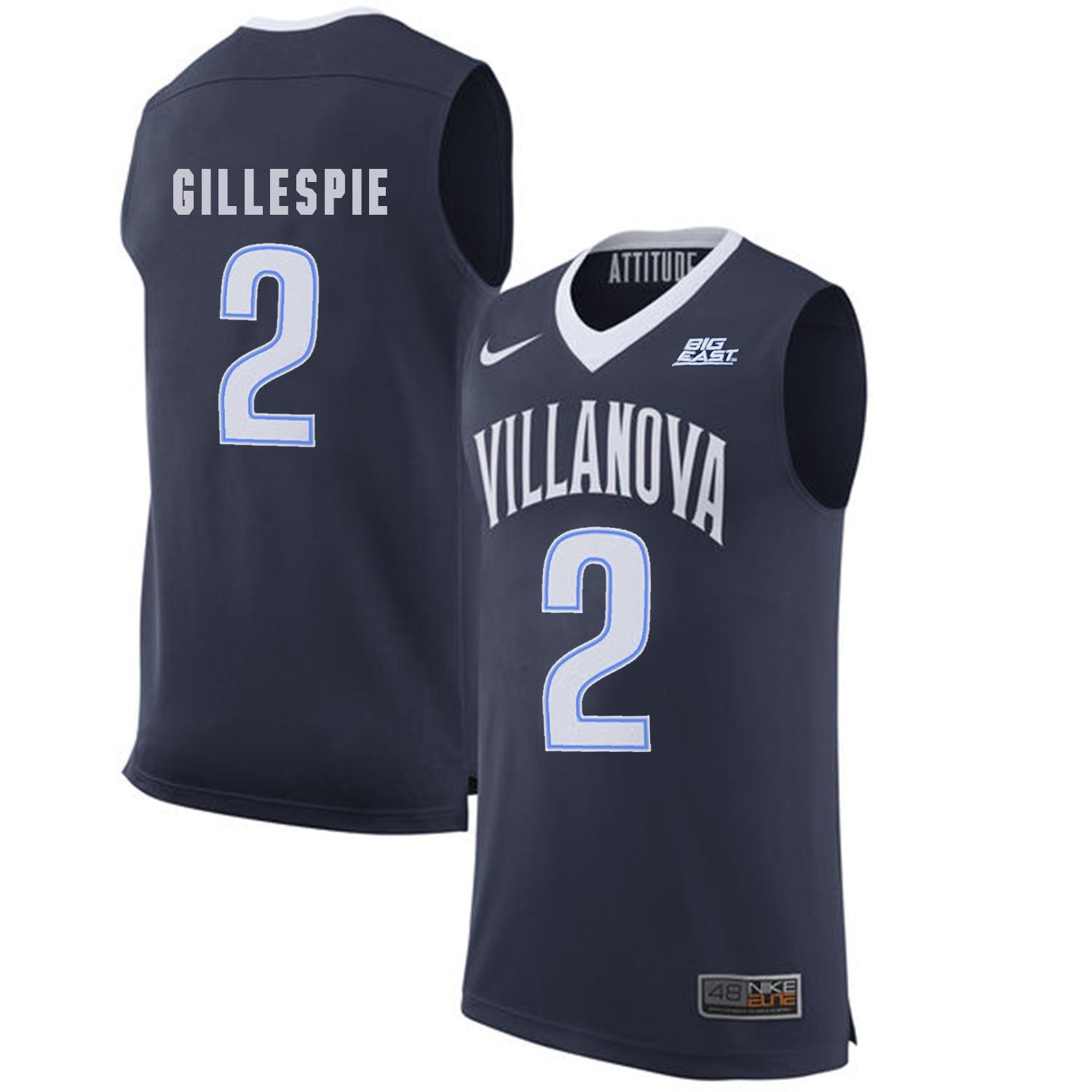 Villanova Wildcats Gillespie 2 Navy College Football Jersey football jersey product view 1