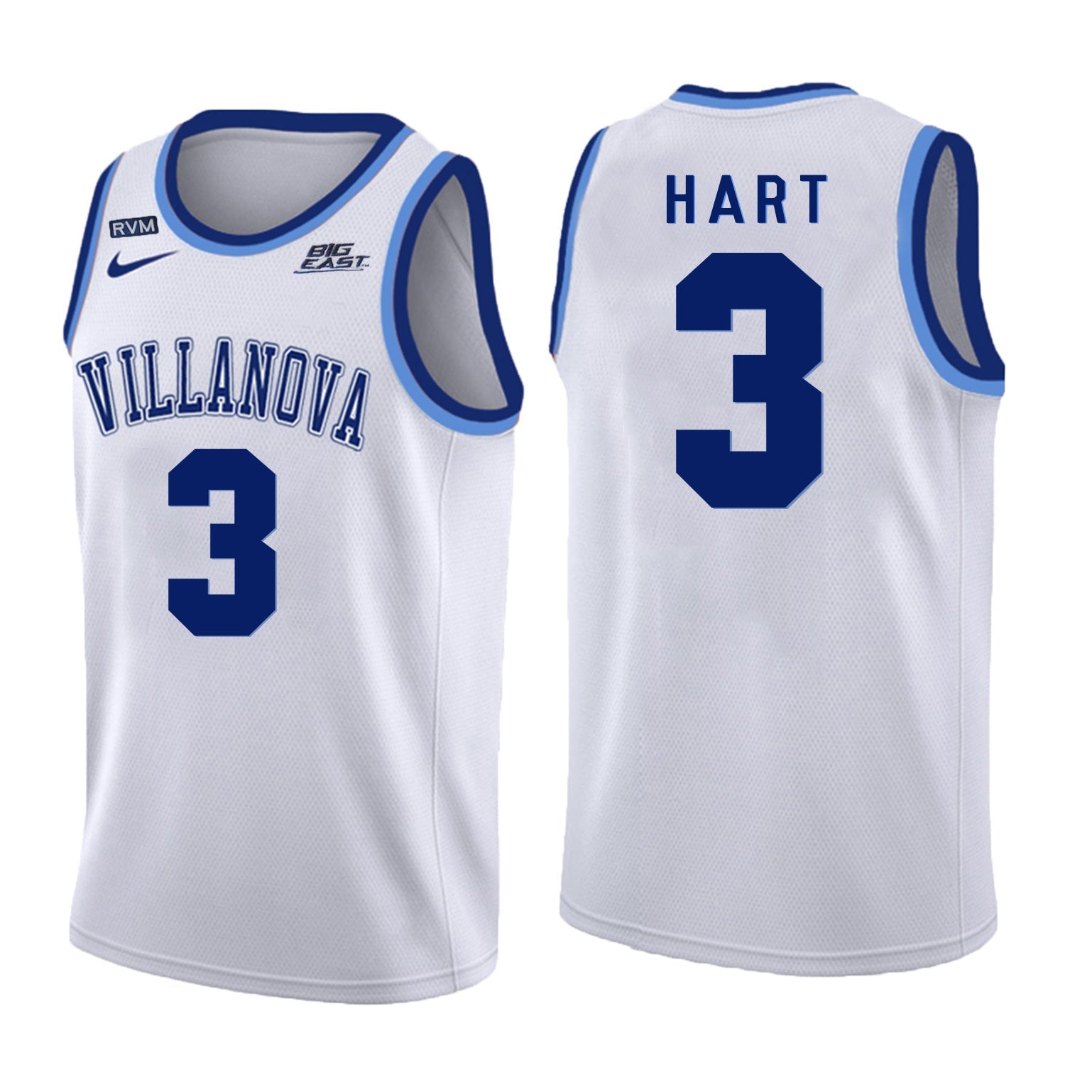 Villanova Wildcats Hart 3 Crew Neck White College Football Jersey football jersey product view 1