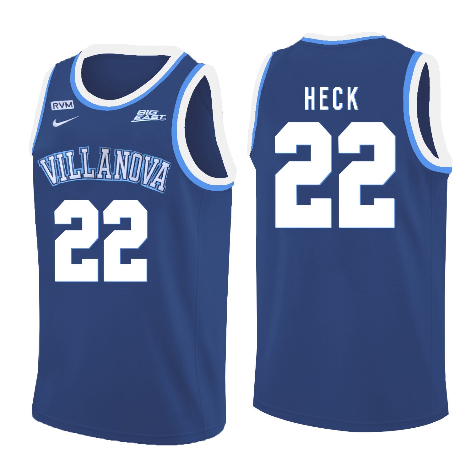 Villanova Wildcats Heck 22 Crew Neck Navy College Football Jersey football jersey product view 1