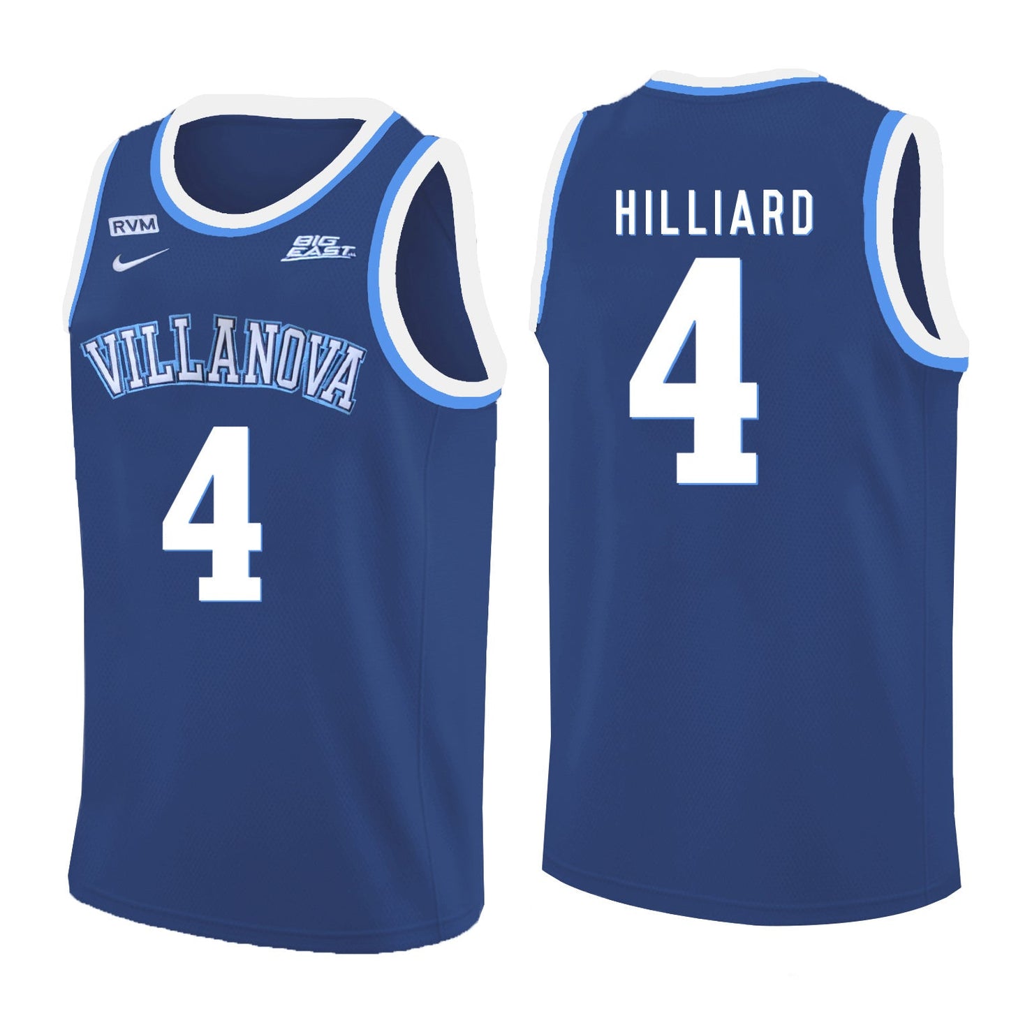 Villanova Wildcats Hilliard 4 Crew Neck Navy College Football Jersey football jersey product view 1