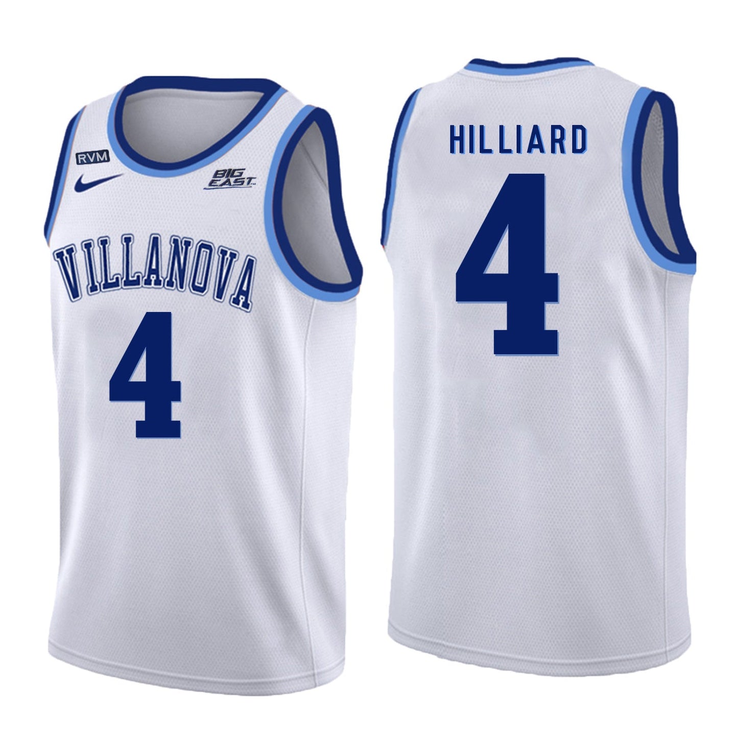 Villanova Wildcats Hilliard 4 Crew Neck White College Football Jersey football jersey product view 1
