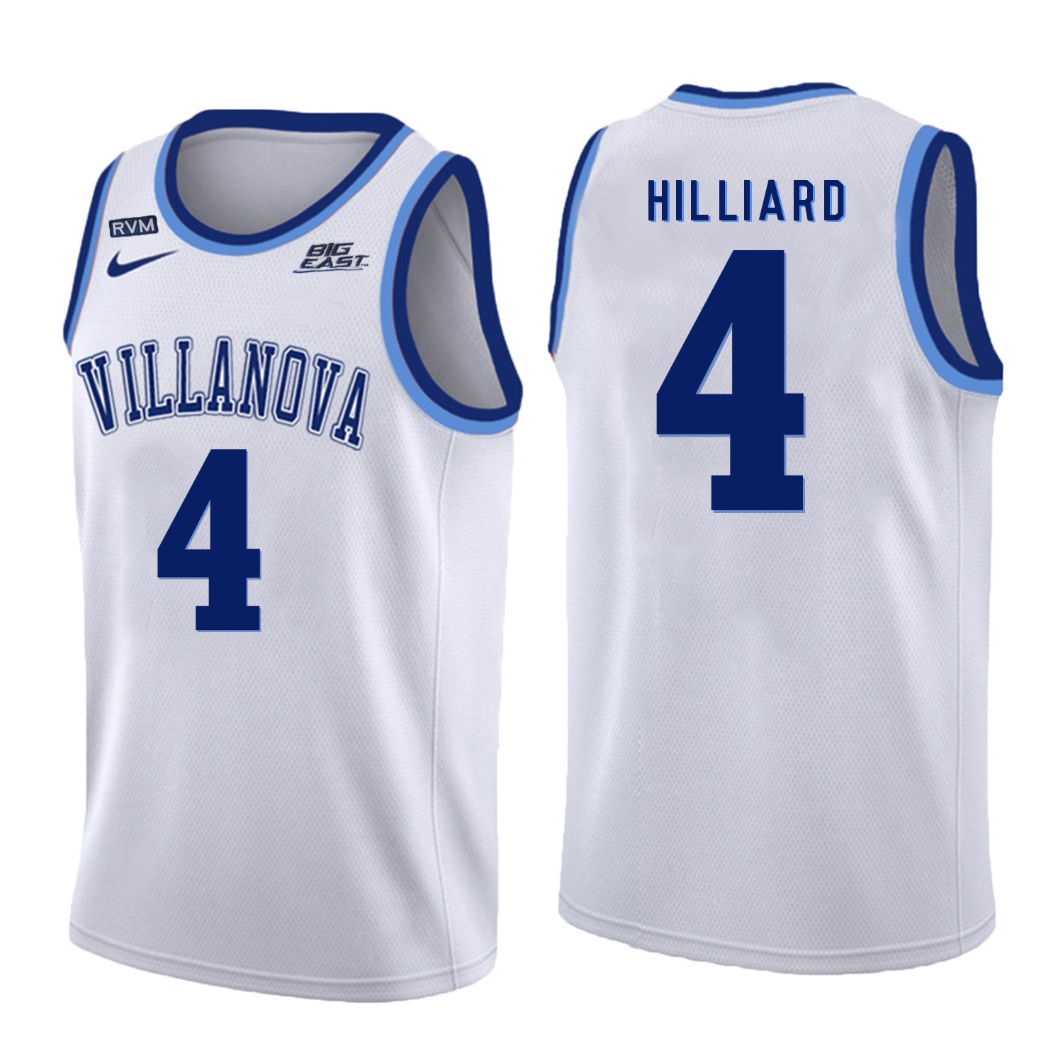 Villanova Wildcats Hilliard 4 Crew Neck White College Football Jersey football jersey product view 1