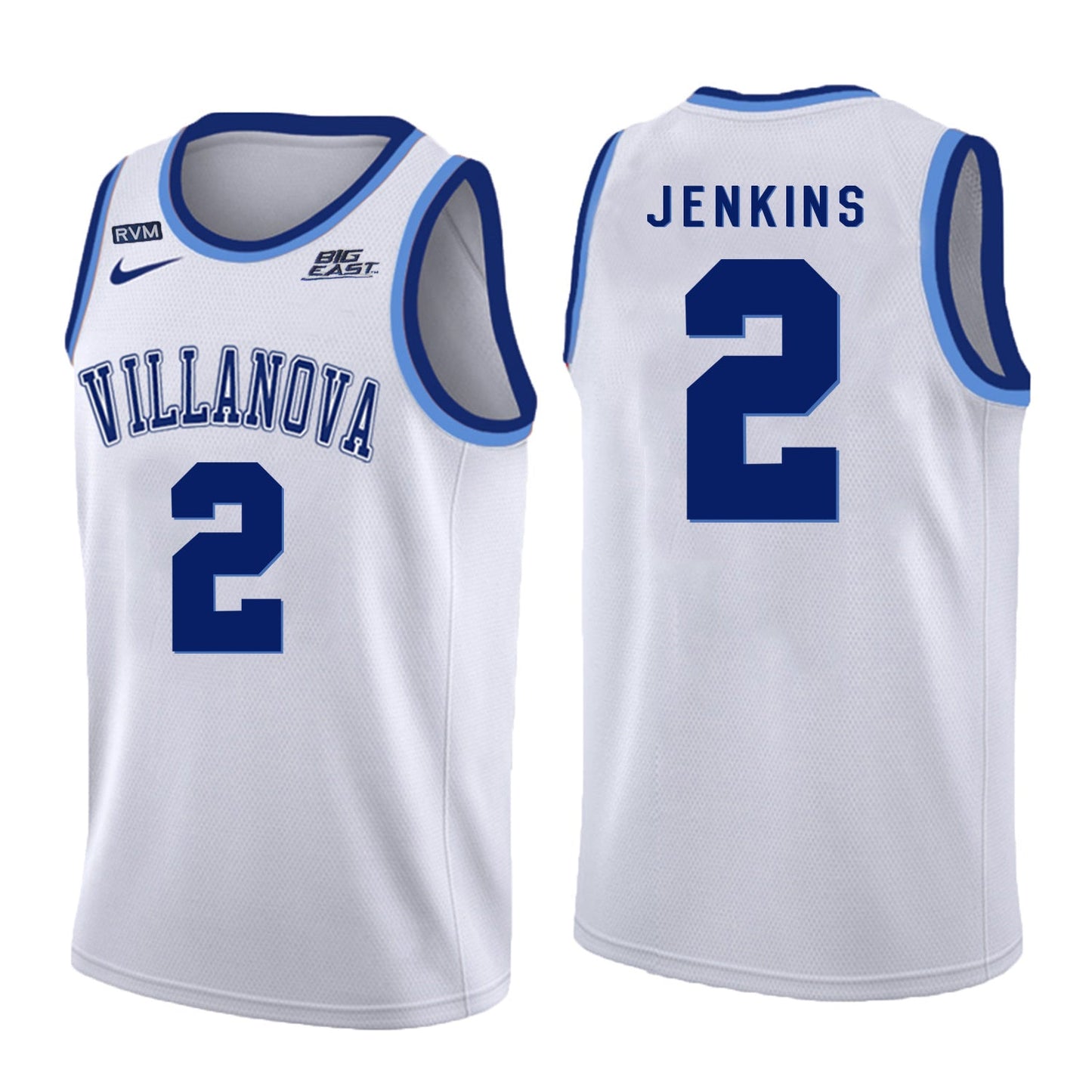 Villanova Wildcats Jenkins 2 Crew Neck White College Football Jersey football jersey product view 1