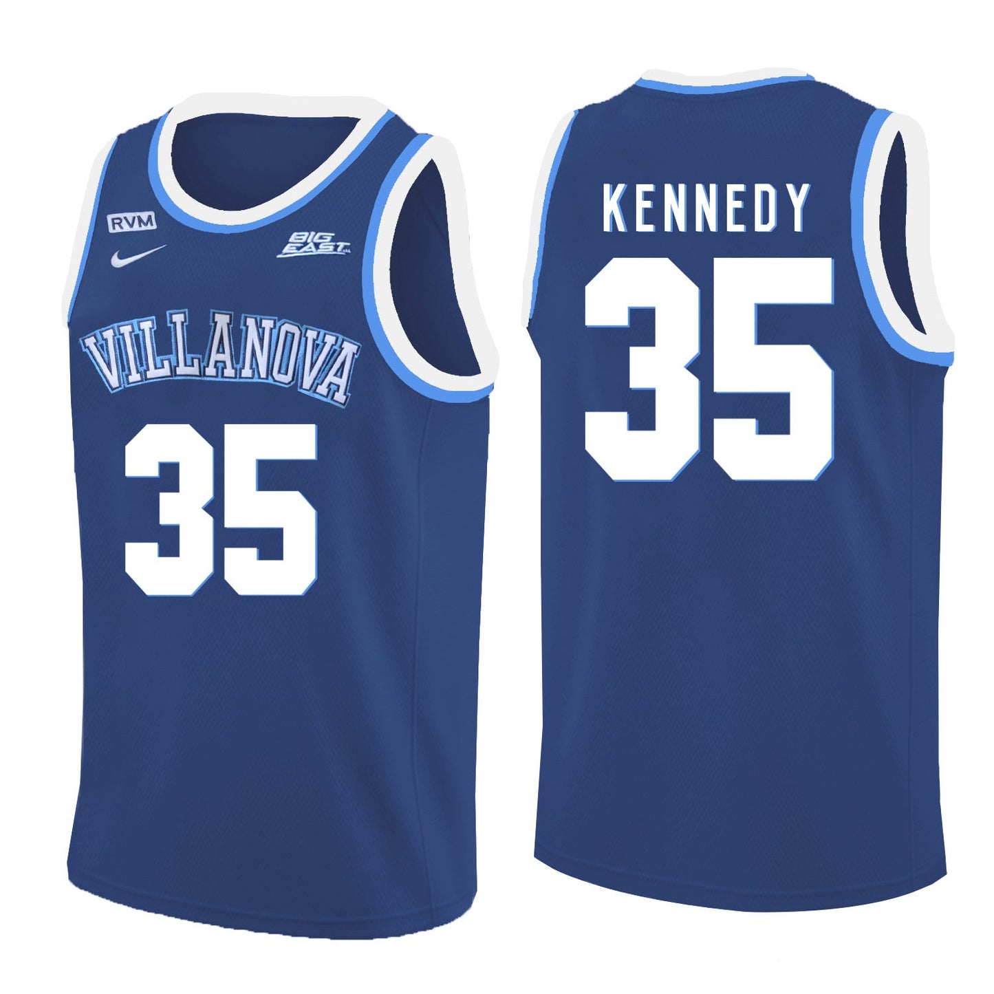 Villanova Wildcats Kennedy 35 Crew Neck Navy College Football Jersey football jersey product view 1