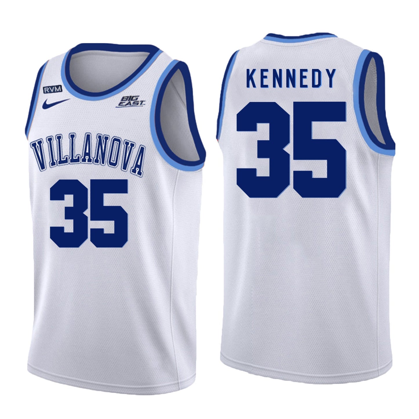 Villanova Wildcats Kennedy 35 Crew Neck White College Football Jersey football jersey product view 1