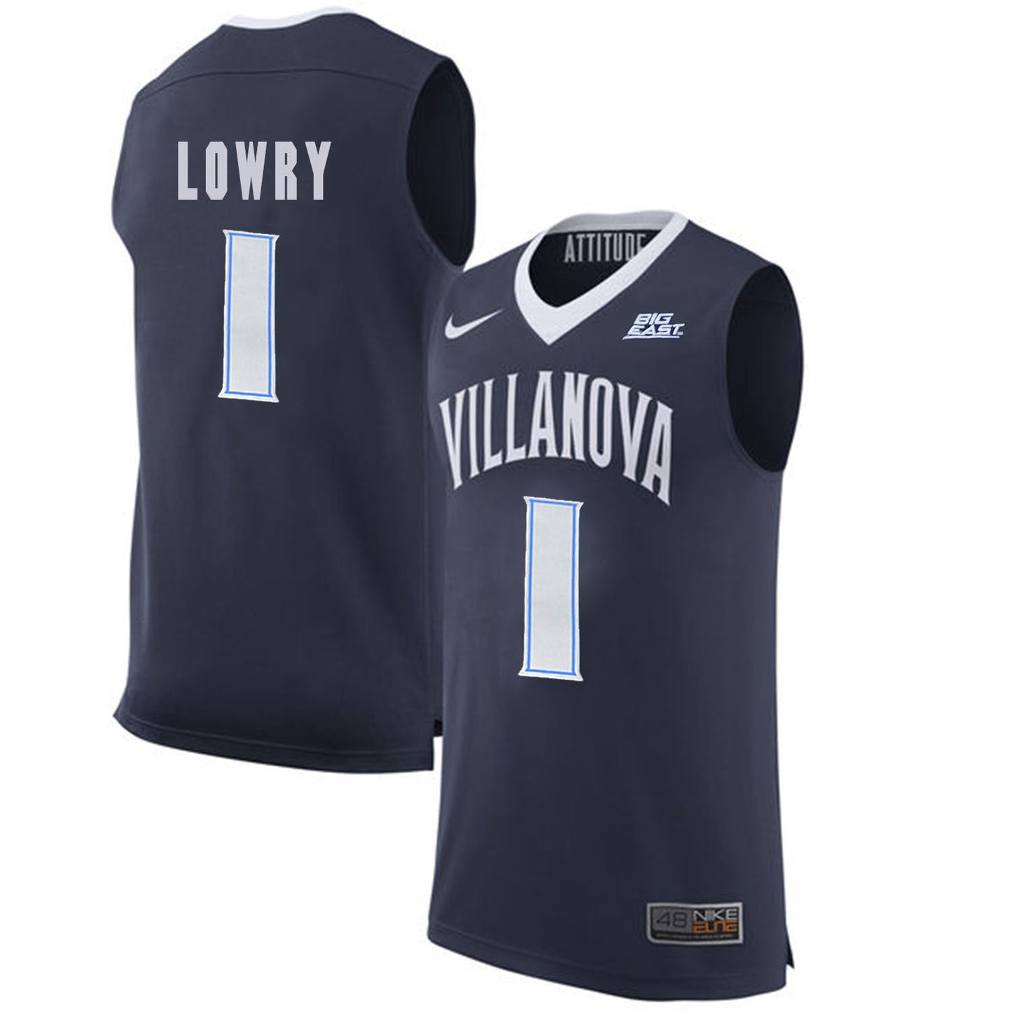 Villanova Wildcats Lowry 1 Navy College Football Jersey football jersey product view 1