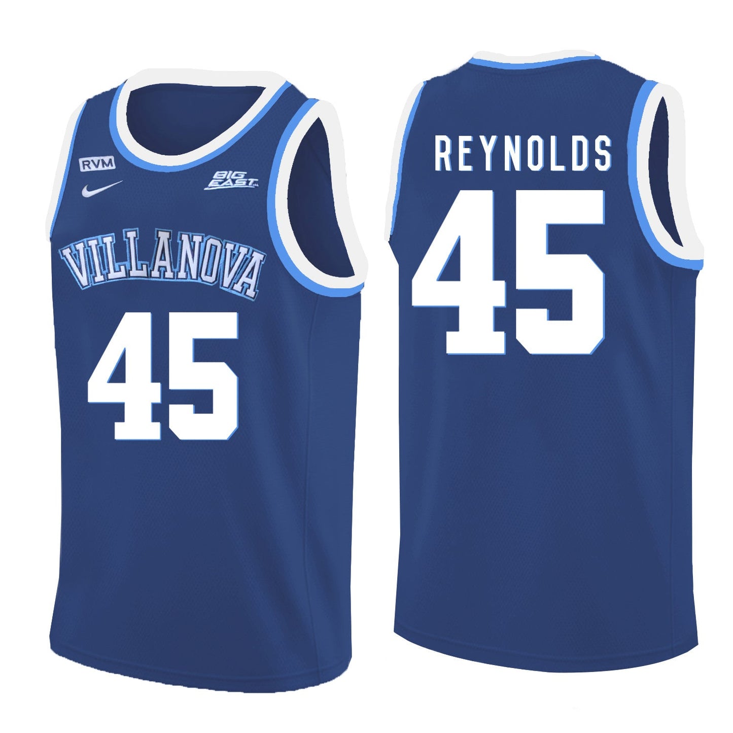 Villanova Wildcats Reynolds 45 Crew Neck Navy College Football Jersey football jersey product view 1