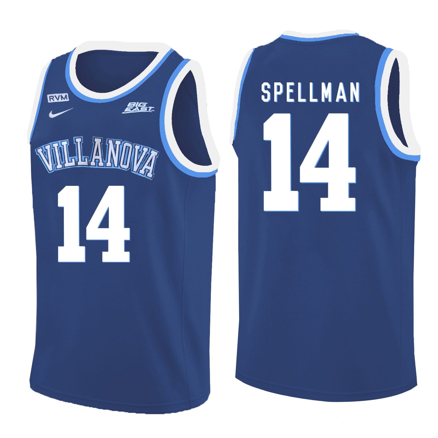 Villanova Wildcats Spellman 14 Crew Neck Navy College Football Jersey football jersey product view 1