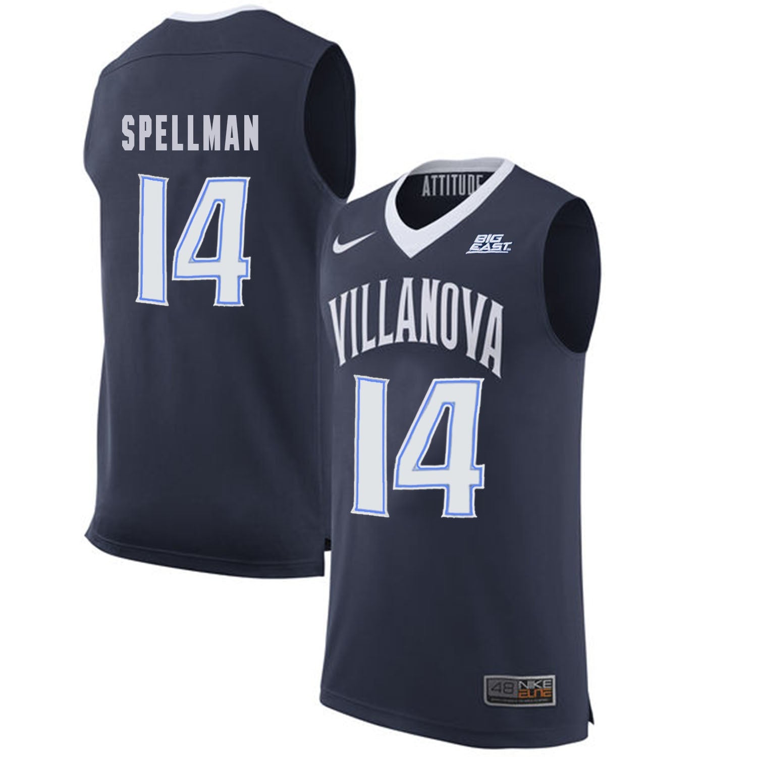 Villanova Wildcats Spellman 14 Navy College Football Jersey football jersey product view 1