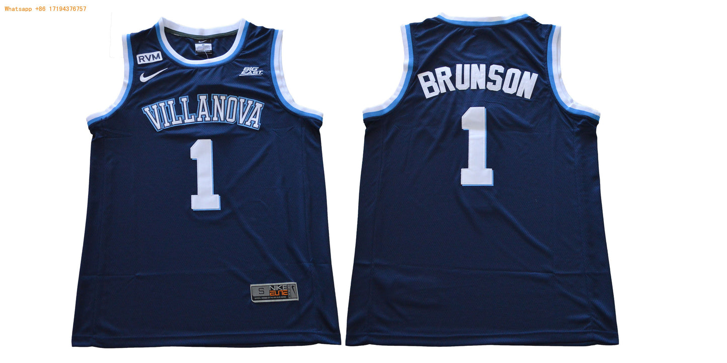 Villanova brunson 1 Navy Brunson College Football Jersey football jersey product view 1