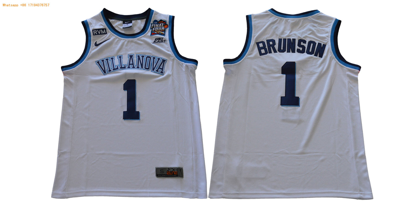 Villanova brunson 1 White Brunson College Football Jersey football jersey product view 1