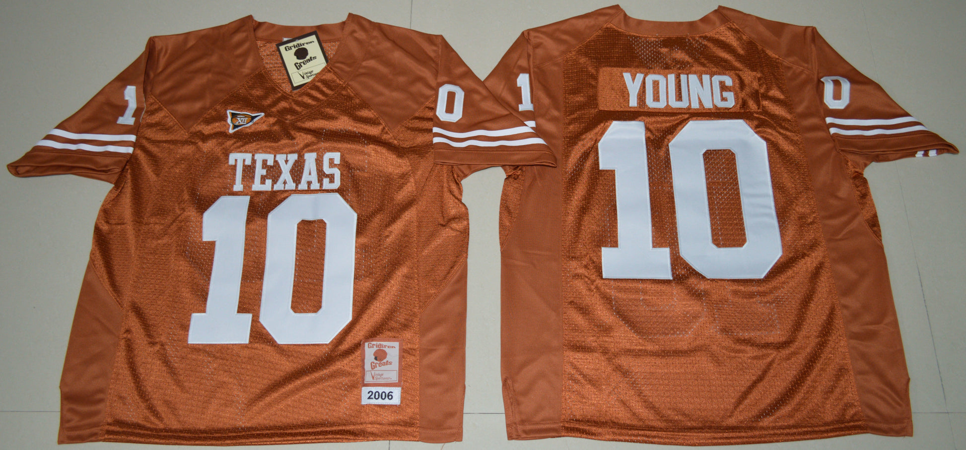 Vince Young 10 Dark Orange College Football Jersey football jersey product view 1