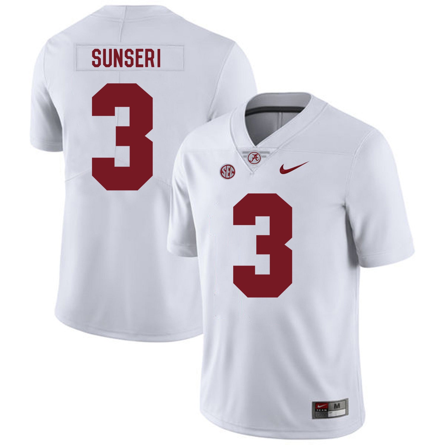 Vinnie Sunseri 3 White .2jpg College Football Jersey football jersey product view 1