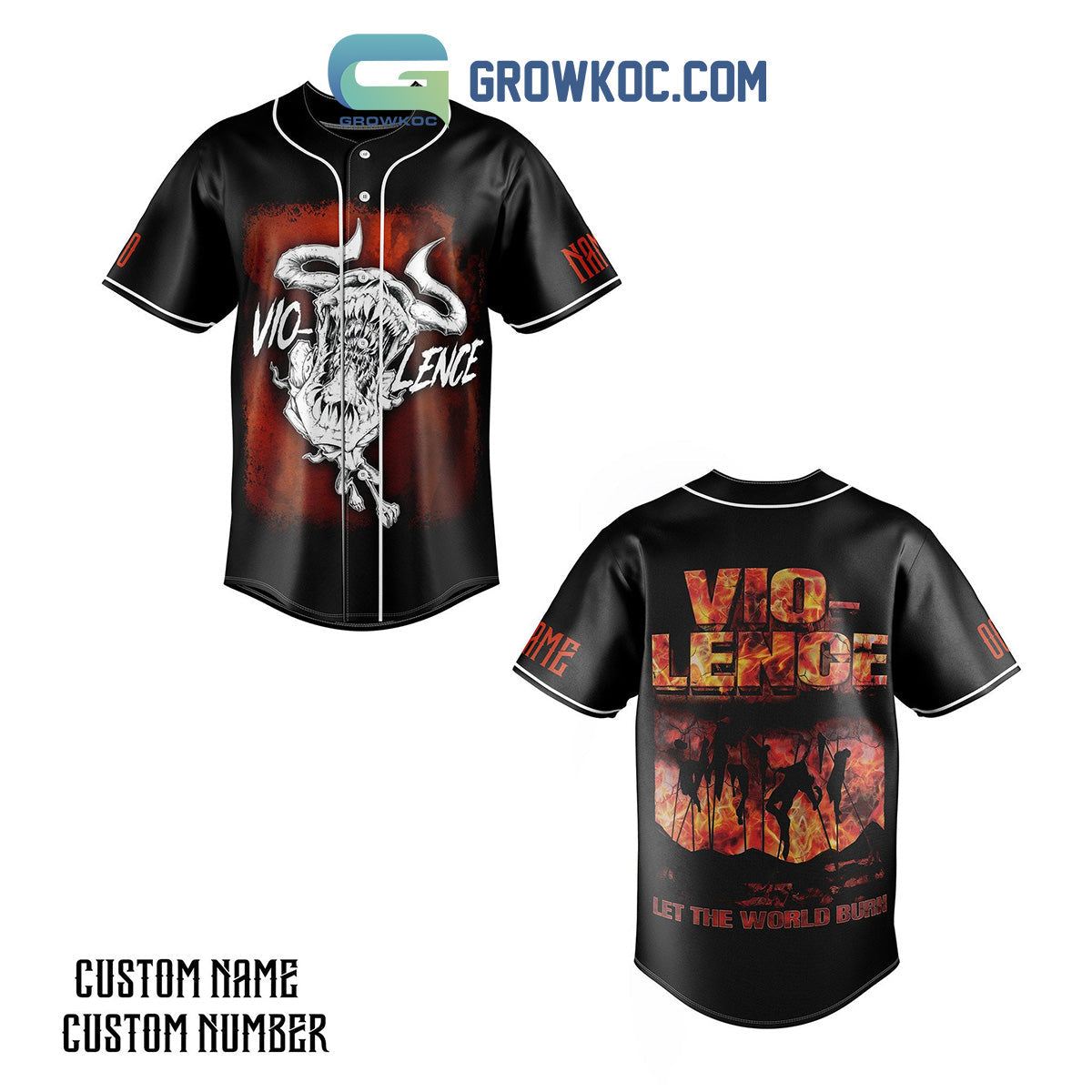Vio-lence Let The World Burn Personalized Baseball Jersey baseball jersey product view 1